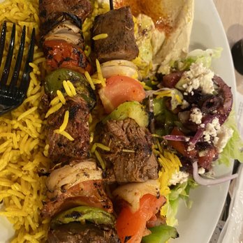 Green Corner Restaurant - Beef Shish Kabab (Tekka) Plate - Mediterranean Near Me - Mesa, Arizona Green Corner Restaurant - Beef Shish Kabab (Tekka) Plate - Mediterranean Near Me - Mesa, Arizona
