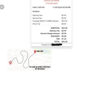 Smokey Bones Lithonia - Online receipt of first and only order. Potatoes are commonly undercooked here! - Barbeque Near Me - Lithonia, Georgia