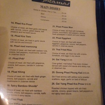 Jutamas Thai Restaurant - Menu - Thai Near Me - Hattiesburg, Mississippi