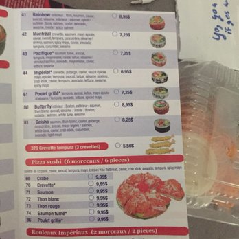 Sushi Suki - a menu for a sushi restaurant - Sushi Bars Near Me - Saint-Leonard, Quebec