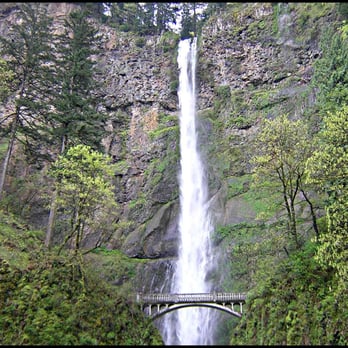 Multnomah Falls - The view of the Multnomah Falls from a distance... - Hiking Near Me - Bridal Veil, Oregon Multnomah Falls - The view of the Multnomah Falls from a distance... - Hiking Near Me - Bridal Veil, Oregon