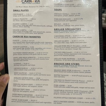 CARiN de RiA - Food menu - Filipino Near Me - Encinitas, California CARiN de RiA - Food menu - Filipino Near Me - Encinitas, California