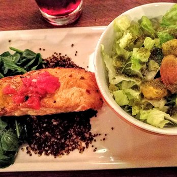 Radio Africa Kitchen - Salmon with qunioa. Heirloom tomato salad. All for $10 on Tuesday Community Dinner night - Caterers Near Me - San Francisco, California Radio Africa Kitchen - Salmon with qunioa. Heirloom tomato salad. All for $10 on Tuesday Community Dinner night - Caterers Near Me - San Francisco, California