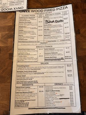 Menu photo 1 Onyx Wood Fire Pizza Springdale, UT Menu photo 1 Onyx Wood Fire Pizza Springdale, UT