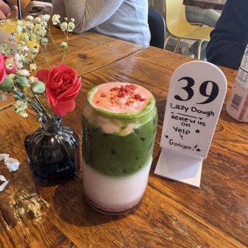 Lazy Dough - Iced Strawberry Matcha - Breakfast & Brunch Near Me - Long Beach, California Lazy Dough - Iced Strawberry Matcha - Breakfast & Brunch Near Me - Long Beach, California