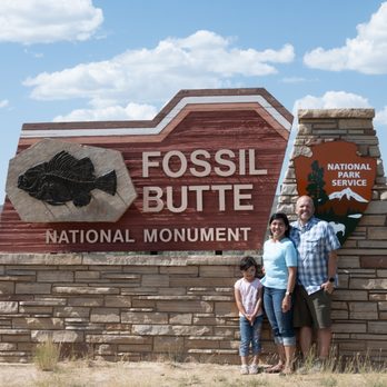 Fossil Butte National Monument - The perfect family photo, taken with the help of the camera stand. - Museums Near Me - Kemmerer, Wyoming