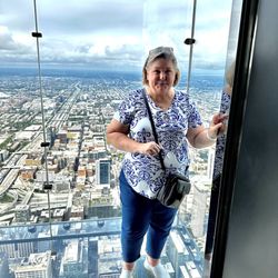 Willis Tower - I was too afraid to step all the was back to the outer wall. Others were posing and having a blast. I'd do it again!
