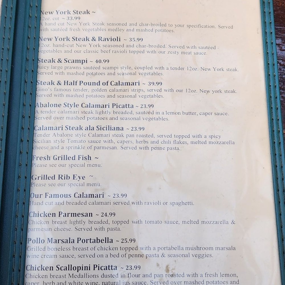 Gino's - Menu pg 3 - Italian Near Me - Salinas, California Gino's - Menu pg 3 - Italian Near Me - Salinas, California