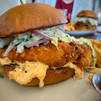 Milestone - Lunch Special: fried chicken sandwich with pimento cheese sauce and slaw. - American Near Me - El Dorado Hills, California Milestone - Lunch Special: fried chicken sandwich with pimento cheese sauce and slaw. - American Near Me - El Dorado Hills, California
