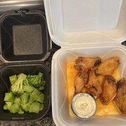 Broccoli and wings