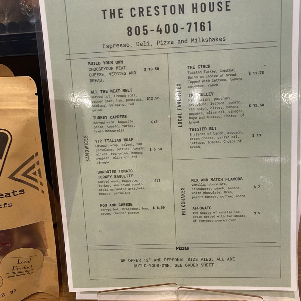 The Creston House and General Store - Menu - Convenience Stores Near Me - Creston, California The Creston House and General Store - Menu - Convenience Stores Near Me - Creston, California