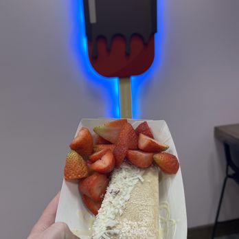 Paleta Bar - Provo - Horchata Paleta with white chocolate, coconut flakes, and strawberries. - Ice Cream & Frozen Yogurt Near Me - Provo, Utah Paleta Bar - Provo - Horchata Paleta with white chocolate, coconut flakes, and strawberries. - Ice Cream & Frozen Yogurt Near Me - Provo, Utah