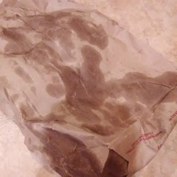 During the course of my meal I could amuse myself watching the  growing grease stains