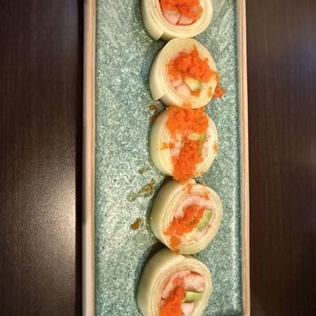 Sushi Yama - Crabmeat and avocado wrapped in thinly sliced cucumber (e.g., the Kani Naruto) - Sushi Bars Near Me - Orlando, Florida Sushi Yama - Crabmeat and avocado wrapped in thinly sliced cucumber (e.g., the Kani Naruto) - Sushi Bars Near Me - Orlando, Florida