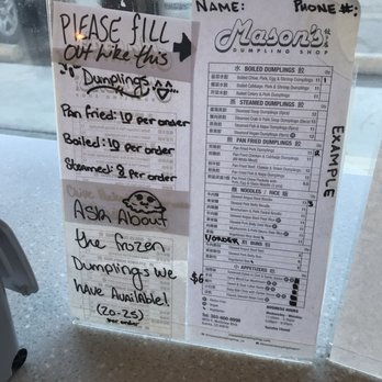 Mason's Dumpling Shop - Aurora - Menu instructions - Chinese Near Me - Aurora, Colorado Mason's Dumpling Shop - Aurora - Menu instructions - Chinese Near Me - Aurora, Colorado