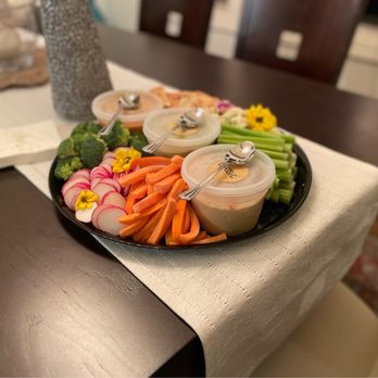 The Table - Trio of hummus and giant piles of veggies and pita! - Caterers Near Me - Overland Park, Kansas