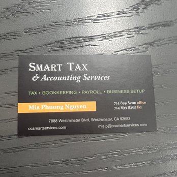 Smart Tax & Accounting Services - Mia Phuong Nguyen's contact - Tax Services Near Me - Westminster, California Smart Tax & Accounting Services - Mia Phuong Nguyen's contact - Tax Services Near Me - Westminster, California