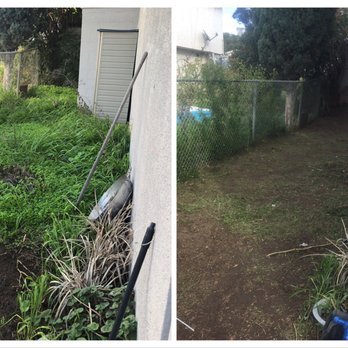 Chula Vista Lawn - Before and after the yard cleanup. - Landscaping Near Me