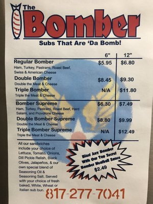 Menu photo 2 Jo-Ed's Bomber Pantego, TX