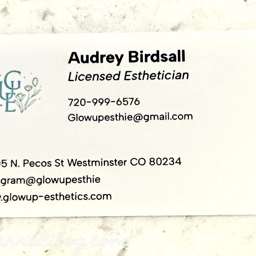 Glow Up Esthetics - Business card - Waxing Near Me - Westminster, Colorado Glow Up Esthetics - Business card - Waxing Near Me - Westminster, Colorado