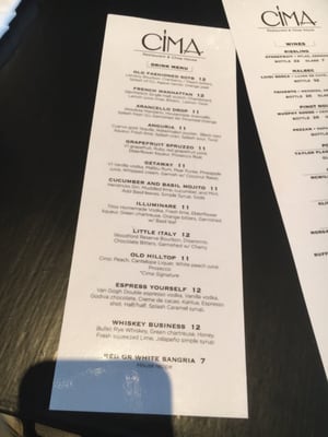 Menu photo 2 Cima Restaurant and Chop House Wilbraham, MA Menu photo 2 Cima Restaurant and Chop House Wilbraham, MA