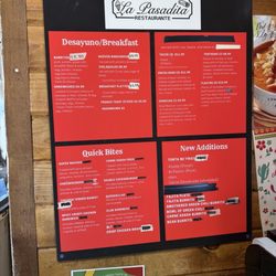 La Pasadita Restaurant - Menu that doesn't match the receipt.