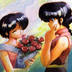 Comixart - Ranma auf Romantisch: Rosen von der Liebsten in Aquarell :-)