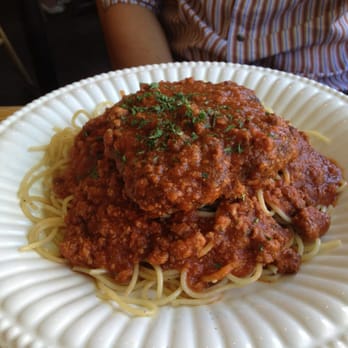 Fort St. George - Meat sauce spaghetti with hamburger. Comes with miso soup or salad. $9.50 at the lunch menu! - Asian Fusion Near Me - Seattle, Washington Fort St. George - Meat sauce spaghetti with hamburger. Comes with miso soup or salad. $9.50 at the lunch menu! - Asian Fusion Near Me - Seattle, Washington