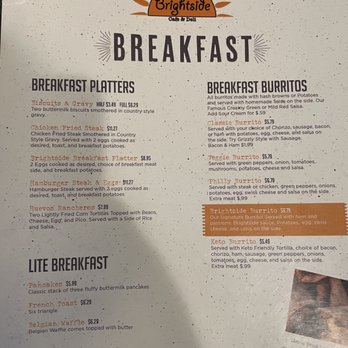 Brightside Cafe - Breakfast Menu - Breakfast & Brunch Near Me - Sioux City, Iowa