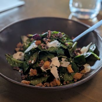 Carson Kitchen - @endoedibles on Instagram 12/28/25 Warm Spinach Salad - pecan, apple, dried cranberry - New American Near Me - Las Vegas, Nevada Carson Kitchen - @endoedibles on Instagram 12/28/25 Warm Spinach Salad - pecan, apple, dried cranberry - New American Near Me - Las Vegas, Nevada
