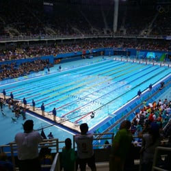 Estádio Aquático Olímpico - swimming men's 4 x 200m freestyle relay final!