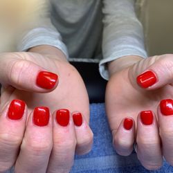AA Nails and Spa - Gel color over acrylic nails done by Trinity