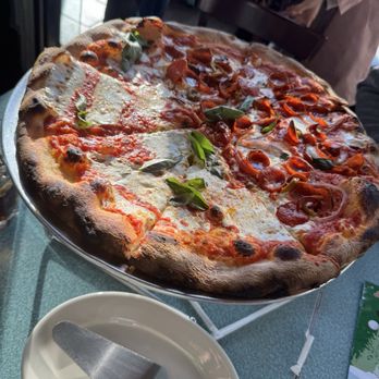 Nick's Pizza - Forest Hills - Half cheese and half pepperoni , hot pepper and onion - Pizza Near Me - Forest Hills, New York