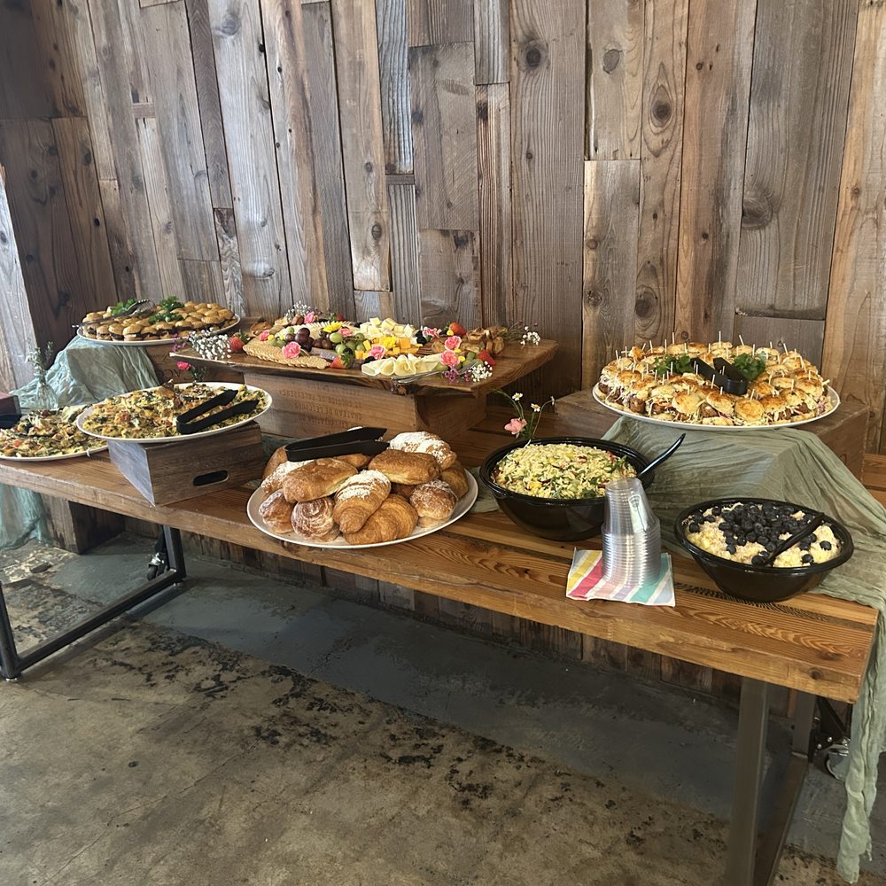 Food from Ann's Catering set up on buffet table Food from Ann's Catering set up on buffet table