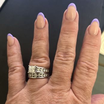 Lamia Nail Lounge - Almond shaped, lavender tipped French Manicure. Ivy was so helpful! - Nail Salons Near Me - Bastrop, Texas