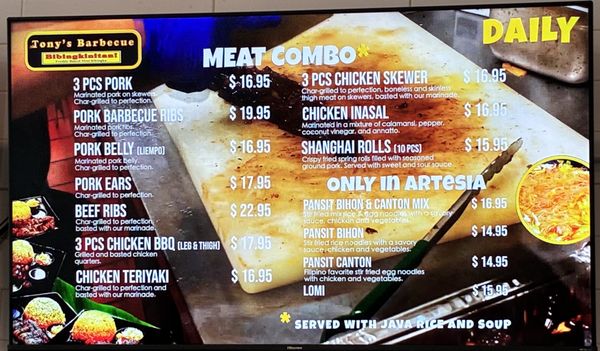 Menu photo 3 Tony’s Barbecue Artesia, CA