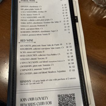 Collina - Wine list - New American Near Me - St. Louis, Missouri