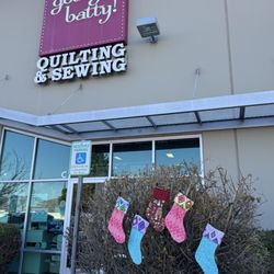 Going Batty Quilt Shop - Going Batty, Fa La La The Stockings are done! Designer Christmas Serger Stocking project. Tula Pink & Minke. Christmas Julie A