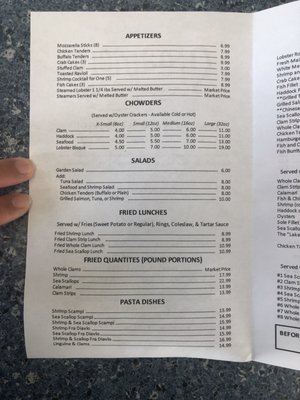 Menu photo 5 Steamers Newton, MA