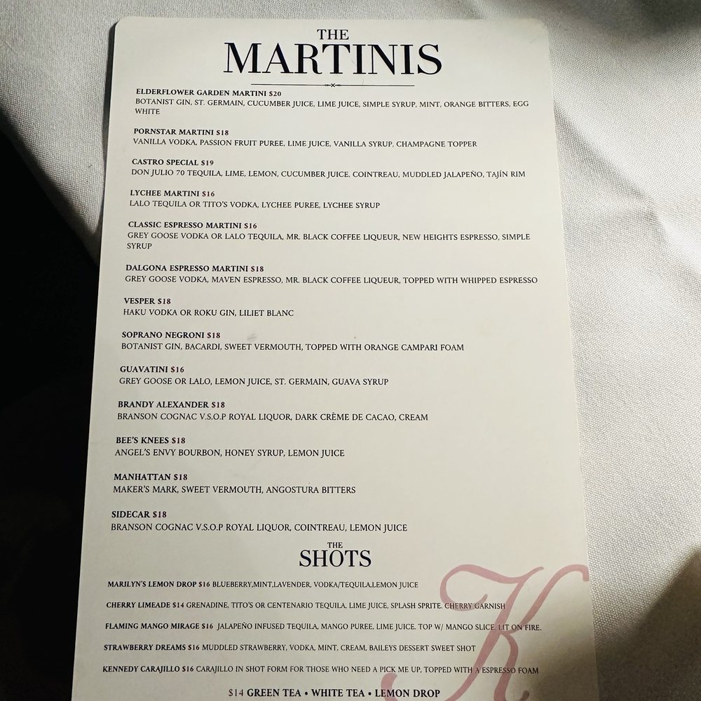 The Kennedy - Drink menu - January 2026 - Piano Bars Near Me - Houston, Texas The Kennedy - Drink menu - January 2026 - Piano Bars Near Me - Houston, Texas