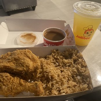 Jollibee - 2 pcs Chickenjoy with 1 Side - opted for adobo rice and pineapple beverage - Fast Food Near Me - Concord, California Jollibee - 2 pcs Chickenjoy with 1 Side - opted for adobo rice and pineapple beverage - Fast Food Near Me - Concord, California