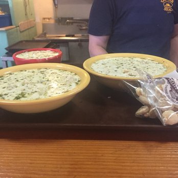 The Lobster Shack - Two bowls and a cup of clam and haddock chowder serviced to you right after ordering - Seafood Near Me - Ogunquit, Maine The Lobster Shack - Two bowls and a cup of clam and haddock chowder serviced to you right after ordering - Seafood Near Me - Ogunquit, Maine