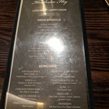 Handsome Hog - Late night happy hour menu - Southern Near Me - St Paul, Minnesota