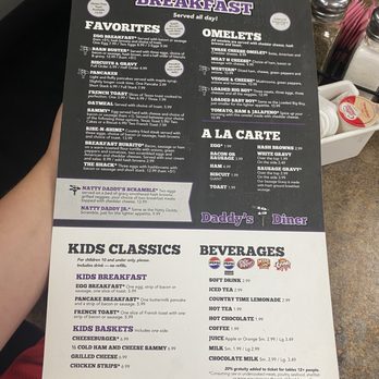 The New Daddy's 10-13 Diner - Menu side 1 - American Near Me - Richmond, Missouri