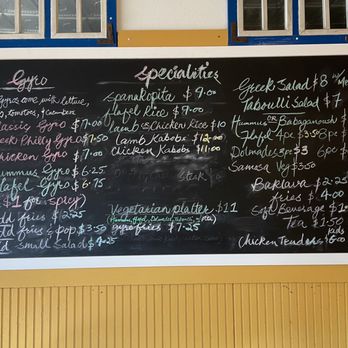 Greek Cravings - Chalkboard menu inside - Greek Near Me - St Cloud, Minnesota