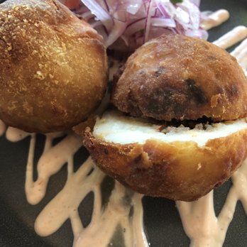 Costa Contemporary Kitchen - Papas Rellenos asking "Who's your Daddy?" - Peruvian Near Me - Costa Mesa, California Costa Contemporary Kitchen - Papas Rellenos asking "Who's your Daddy?" - Peruvian Near Me - Costa Mesa, California