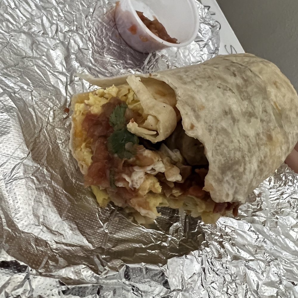 Linda's Coffee House - Breakfast burrito with bacon and sausage - Donuts Near Me - Lake Forest, California