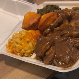 Oxtail plate, rice and gravy with. Mac and cheese, collard greens and cornbread muffins. Oxtail plate, rice and gravy with. Mac and cheese, collard greens and cornbread muffins.