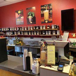a coffee shop counter