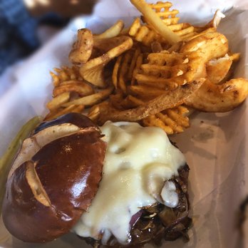 Plank Road Plate and Pour - Swiss mushroom burger and fries. - Pubs Near Me - De Pere, Wisconsin Plank Road Plate and Pour - Swiss mushroom burger and fries. - Pubs Near Me - De Pere, Wisconsin